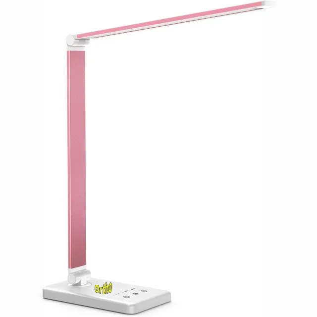 +Ortho Ortho® - Bureaulamp - Bedlamp - Leeslamp - Nachtlamp - LED - Kleur licht, van Warm Wit tot Daglicht - Dimbaar - Qi draadloos opladen - USB oplaadpoort - Rose / Pink Rose met wireless charging