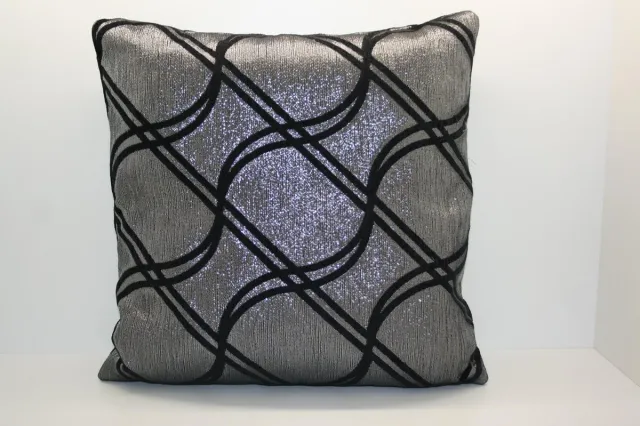 Tivoli Audio Sierkussen Tivoli - zilver/zwart - 45x45 cm lurex zilver