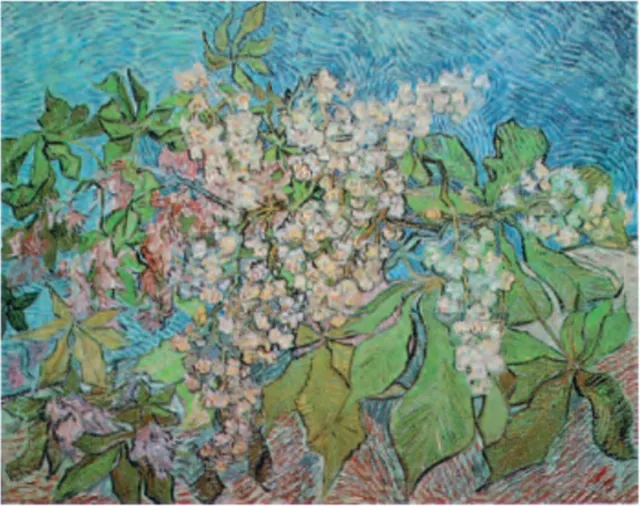 Catch Projecten Mini kunstposter - Vincent van Gogh - Bloeiende kastanjetakken - 24x30 cm multicolor