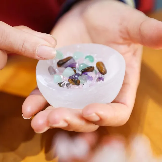Cosensi Kristallen Seleniet Kom voor Opladen en Reiniging - Fengshui - Natuurlijke Edelsteen - Ronde Vorm 6.5cm Any