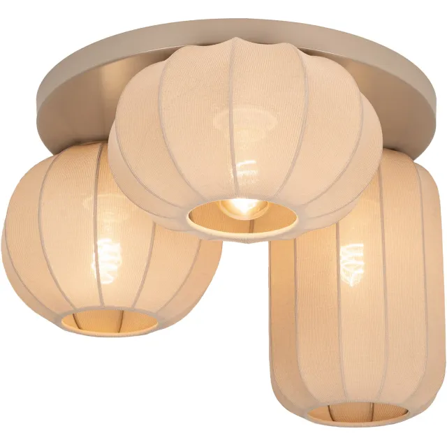 Lumidora Plafondlamp 75271 - Plafonniere - TACK - 3 Lichts - E27 - Taupe - Metaal - ⌀ 43 cm