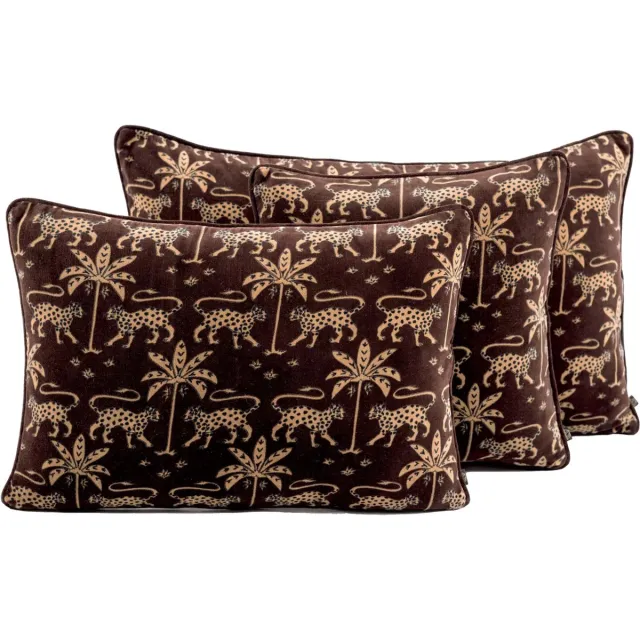 Haomy Beria Kussen fluweel - ganache - 40x60 cm