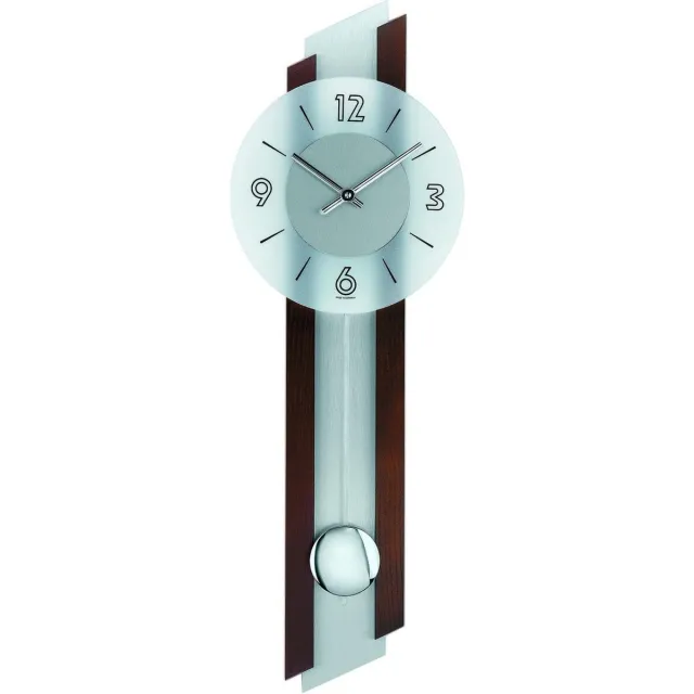 AMS 7207/1 - Klok - Chroom - 23x62 cm - Bruin