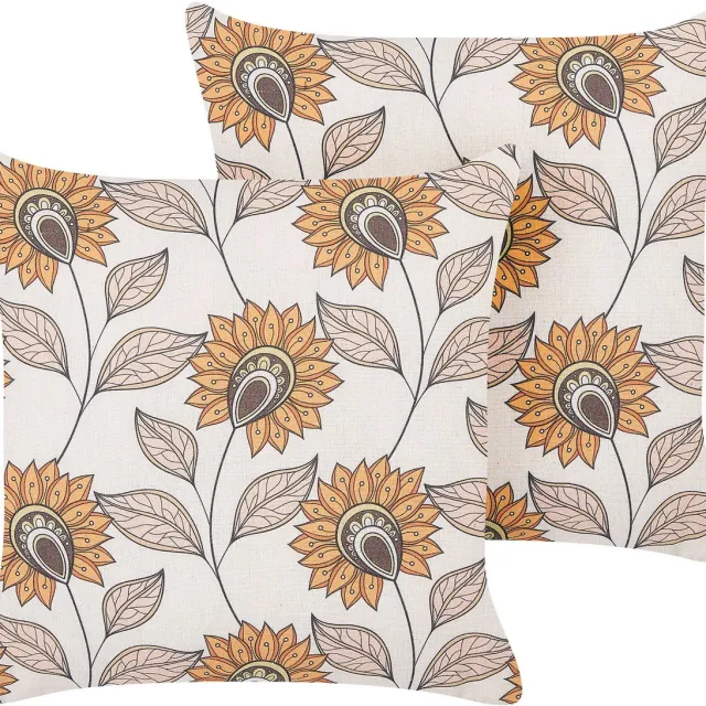 Beliani TUBEROSE - Sierkussen set van 2 - Meerkleurig - 45 x 45 cm - Polyester