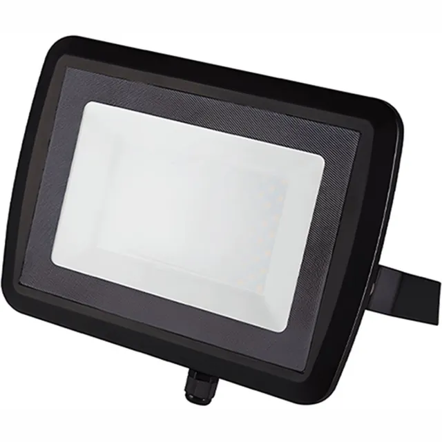 HLT LED Breedstaler - Terreinverlichting - Buiten Verlichting - Floodlight - 30W - 4000K - Zwart - IP65