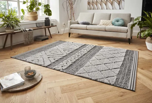 Mint rugs Vloerkleed 3D effect Todra - zwart/grijs 80x150