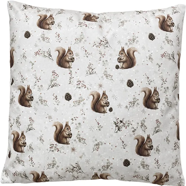 Clayre & Eef Sierkussen Beige Polyester Eekhoorn