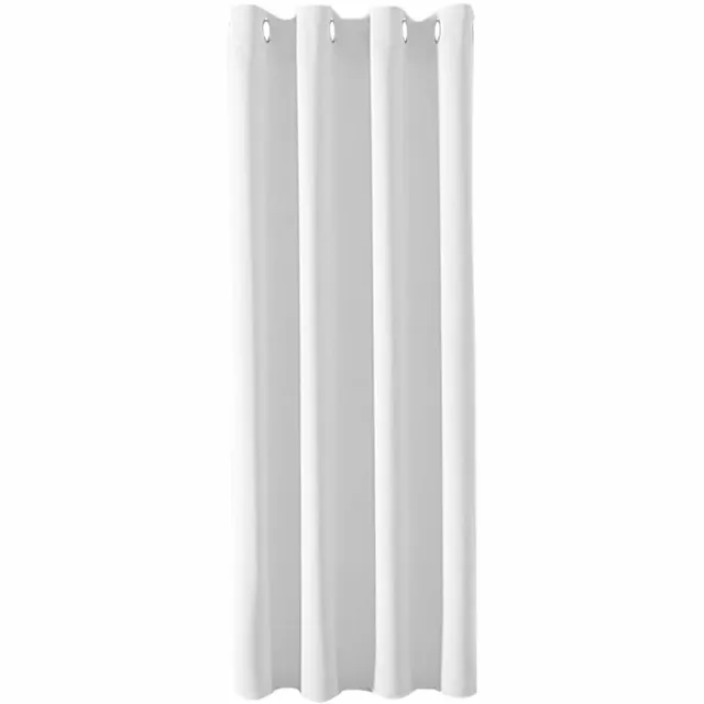 Famanu Moderne verduisteringsgordijnen, thermisch en isolerend, geschikt voor woonkamer, slaapkamer of keuken, met oogjes, 1 stuk, 140 x 210 cm, wit