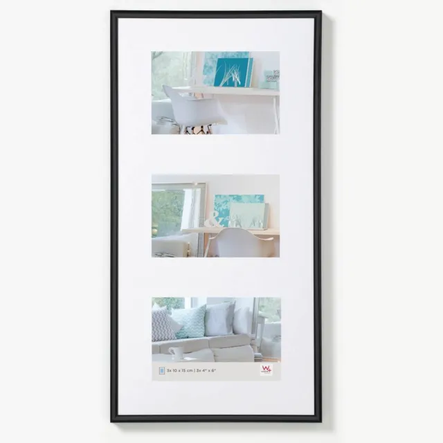 Walther New Lifestyle - Kunststof lijst - Fotoformaat 3x 10x15 cm - Zwart
