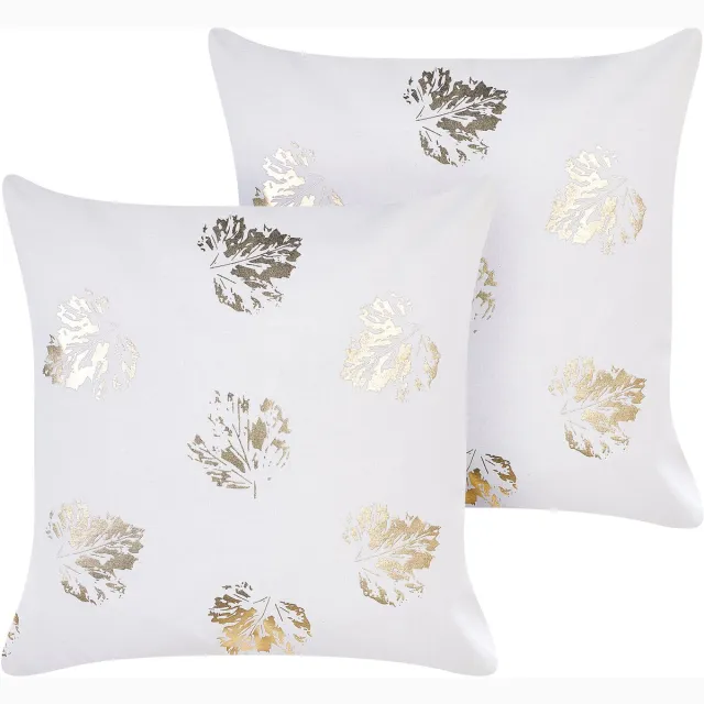Beliani GOLDENROD - Sierkussen set van 2 - Wit - 45 x 45 cm - Fluweel