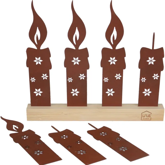 UNUS Adventskaarsen decoratieve staander flexibele adventskrans Roest
