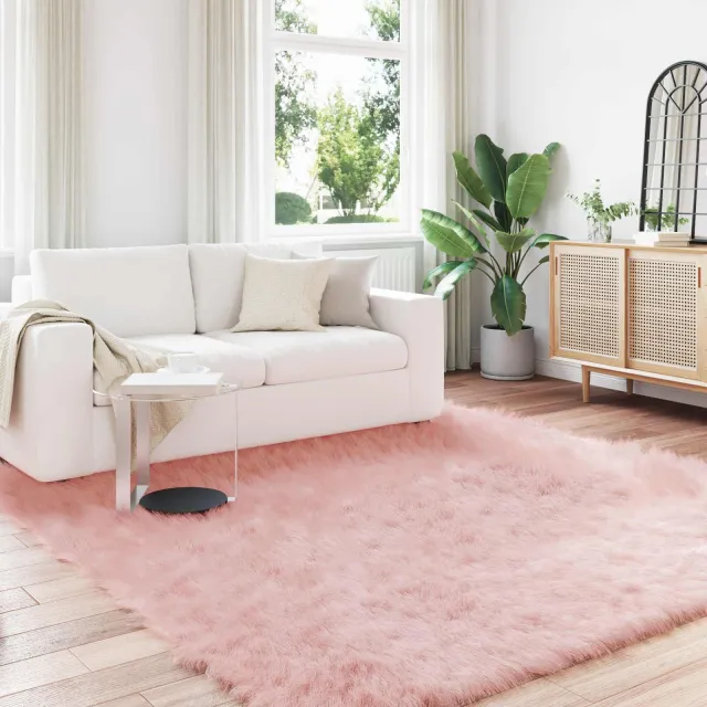 vidaXL Tapijt van imitatie TAFALLA Roze 200 x 200 cm Polyester, foto 2