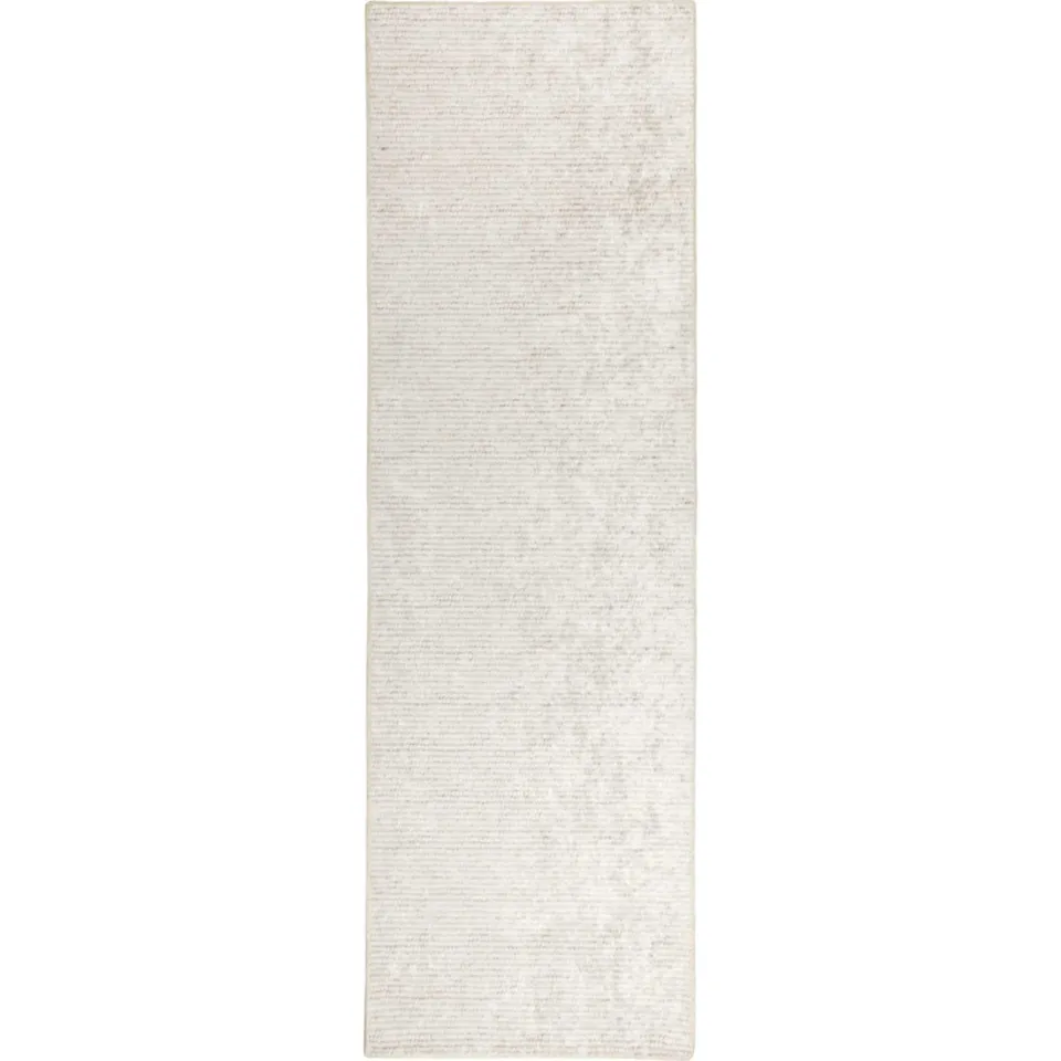 vidaXL Vloerkleed Crèmekleurig 50 x 150 cm 100% Polyester 3 mm Wasbaar