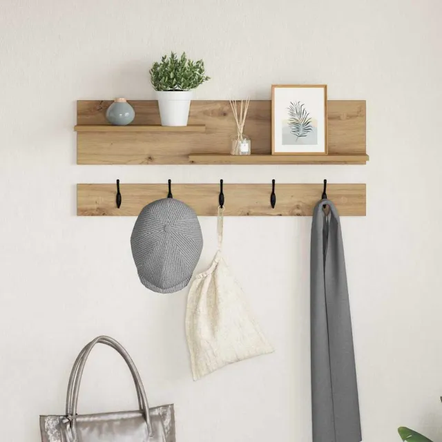 vidaXL Wandgemonteerde kapstok Artisan Eiken 90 x 15 x 36 cm Bruin