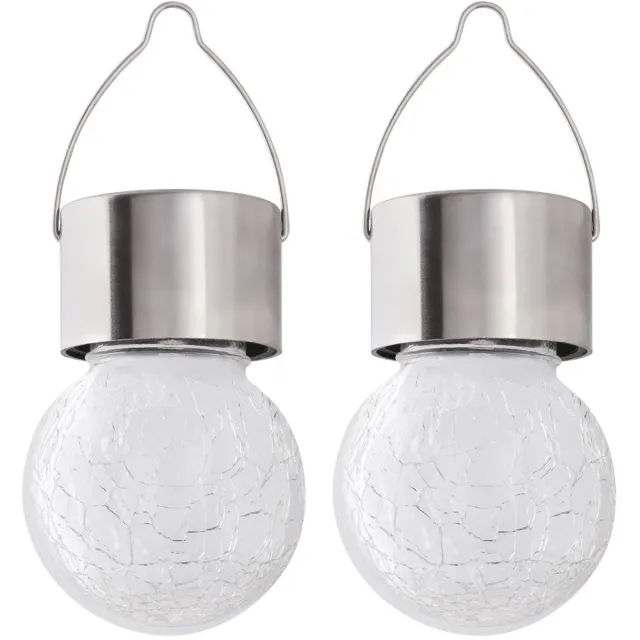 Rabalux Yola - Lamp - zonnelamp, 1 lm, IP44, kleur: satijnchroom, LED 0,06 W, 7850 - 2 stuks Wit