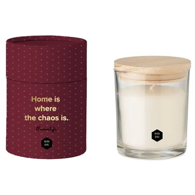 Mama Baas Kaars Mama Baas - Home is where the chaos is (7x8cm) Wit