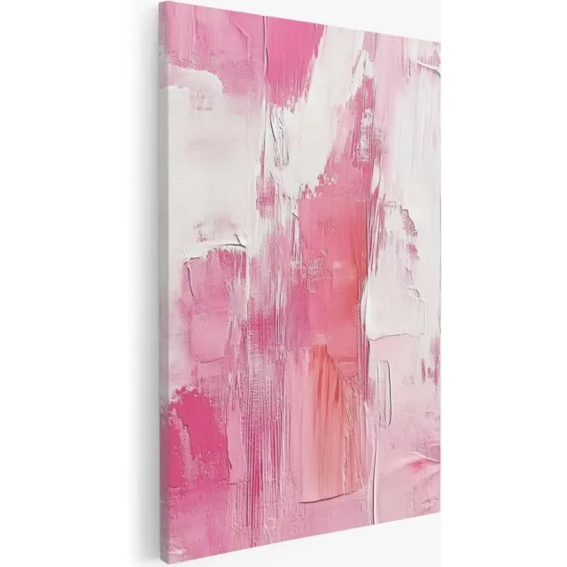 Saammp Canvas Schilderij - Groffe kwast strepen - Abstract - 40x60 - Foto op canvas - Wanddecoratie - Muurdecoratie Woonkamer - Slaapkamer decoratie - Canvas Print Multicolor