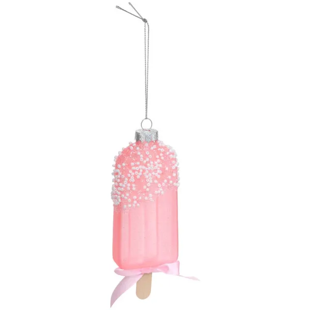 Feeric lights & Christmas Hangende kerstboomversiering van roze glas, 13 cm Rose