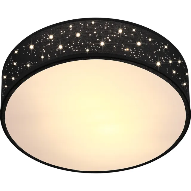 Monzana Plafondlamp - Sterrenhemel Rond 30cm 40 Watt Stof - Zwart