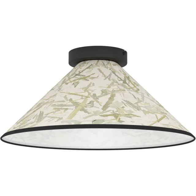 EGLO Oxpark Plafondlamp - E27 - Ø 42 cm - Zwart|Wit|Groen - Bamboe