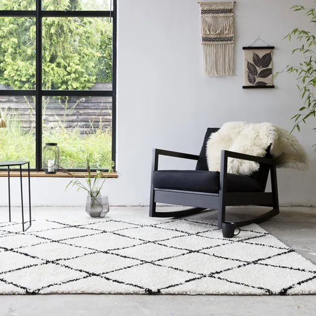 Fraai Hoogpolig vloerkleed - Grand Lines | Verschillende varianten - 120x170cm Crème