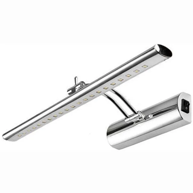 BES LED LED Spiegelverlichting - Schilderijverlichting - Ovaal 4W - Glans Chroom Aluminium - Verstelbaar