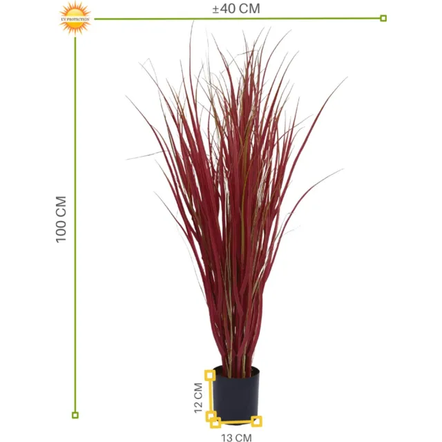 LeopoldFlora Kunst siergrasplant 100 cm UV Groen