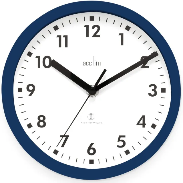 Acctim 74669 Nardo radiogestuurde wandklok, 20 cm, middernachtblauw