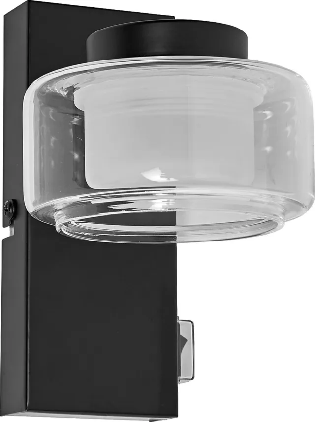 LEDVANCE ORBIS Flame wand- en plafondlamp met LED, zwart, 5,5W, 350lm, 3000/4000K, kleurtemperatuur instelbaar via wandschakelaar (koud wit/warm wit), IP44 bescherming tegen vreemde voorwerpen en spatwater