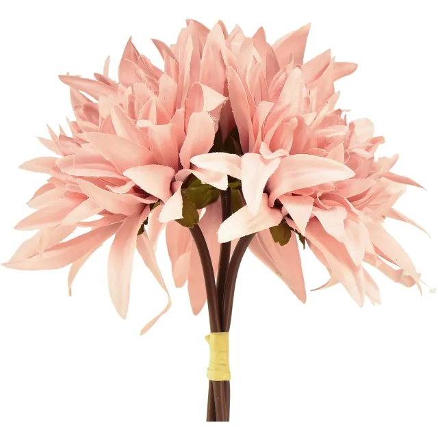 Viana Decoratieve bloemen dahlia kunst roze bloesem Ø15cm L28cm 3 st