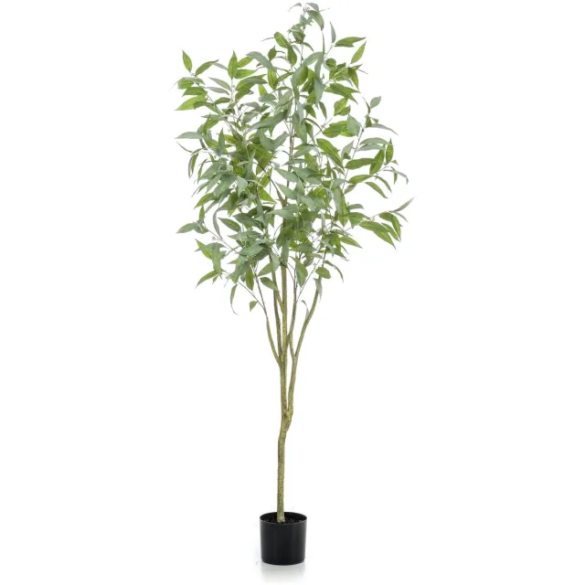 Emerald Kunstboom Eucalyptus Globulus 195cm - Kunstplant voor binnen - Eucalyptus plant Groen