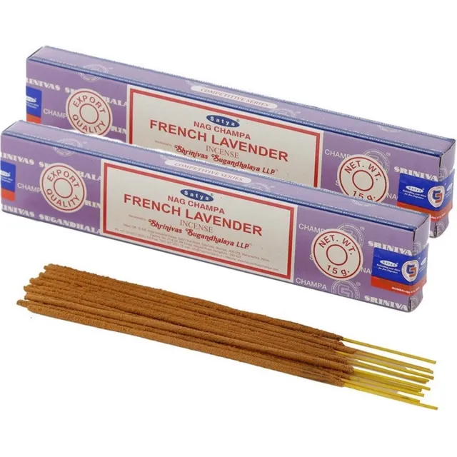 Satya Nag Champa wierrook stokjes Lavendel geur - 30x - Lichaam in balans - Meditatie - staafjes van 21 cm Multi