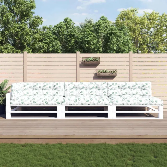 vidaXL Palletkussens 7 st bladpatroon stof Meerkleurig