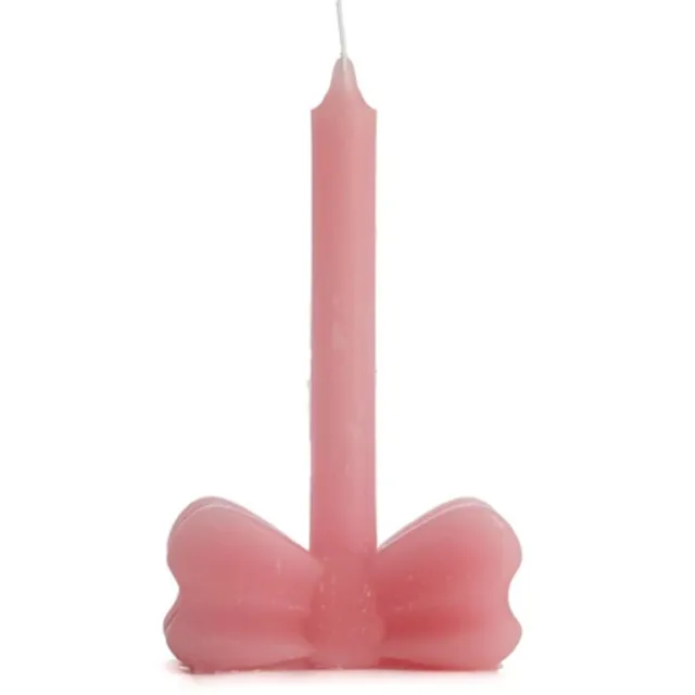 Rustik Lys Kaars sculpture bow pink
