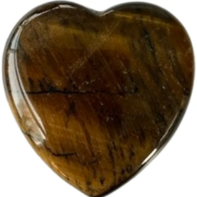 Vandaar Edelstenen Tijgeroog edelstenen hart - 4 x 4 cm - beschermend - edelsteen Bruin