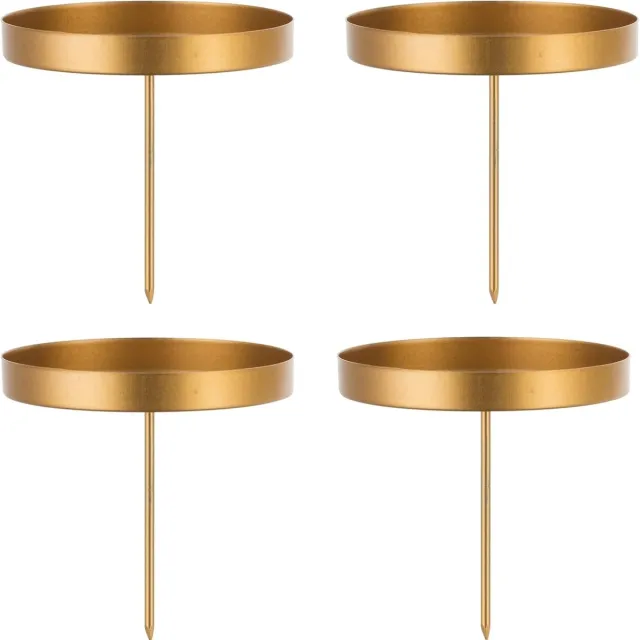QTTVBTNA Kaarsenhouder - 4 Stuks - Metaal kaarsenhouder - Voor Kerstkransen - Geschikt voor Kaarsen tot 8 cm - Goud