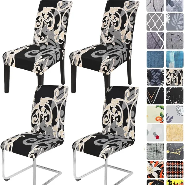 Ibenzoa Elastische Stoelhoezen Set voor Eetkamerstoelen - Bescherming en Vernieuwing voor Thuis en Evenementen Koninklijke stijl