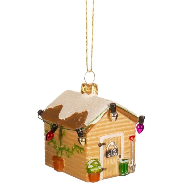 Sass & Belle Klein schuurtje kerstbal - Sass & Belle transparant