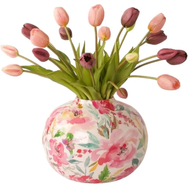 Winq Kunsttulpen Boeket in Roze en Mauve - Boeket kunstbloemen - Tulpen 40cm- 20stuks. Roze,Mauve