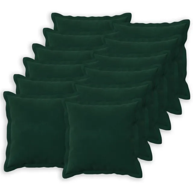 vidaXL Dekenkussen - 12 - st - HOUTEN - Donkergroen - 50 - x - 50 - cm - fluweel