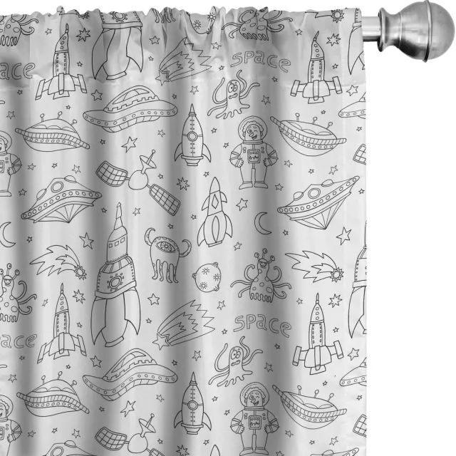 ABAKUHAUS Voorhangen 2x75x225 cm – Ruimteontwerp – Mikrofaser Wit Zwart