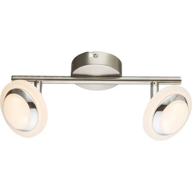 Globo Lighting Plafondlamp woonkamer LED plafondlamp chroom, draaibare spots, 2x4W 2x 280lm warm wit. Globo 56125-2 zilver