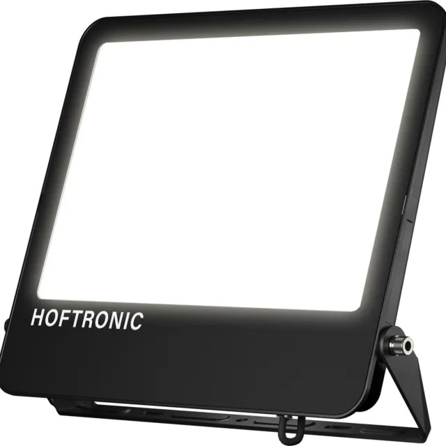 HOFTRONIC Luxor V2 LED Schijnwerper 300 Watt 48000 Lumen (160lm/W) - 6500K Daglicht wit licht - IP65 waterdicht - Incl. Ventilatieplug - 5 jaar garantie Zwart