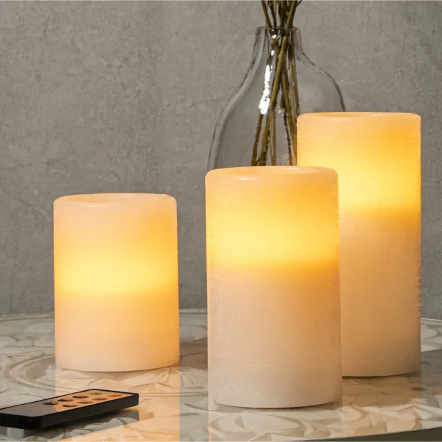 Haushalt 55040 - Kaarsen - vlamloos - LED - set van 3 - timerfunctie Wit
