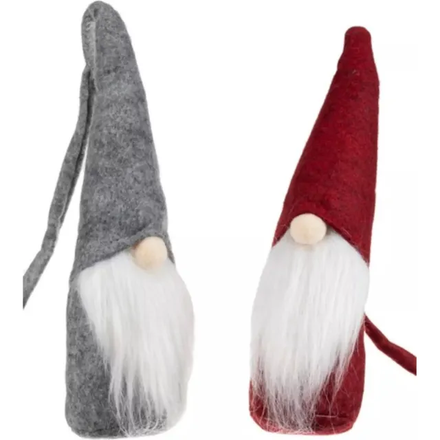 Malatec Staande Kabouters: Sfeervolle Decoratie voor Winter en Kerst - 2 stuks. Rood