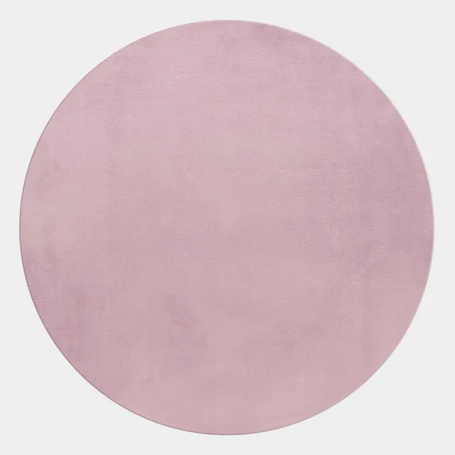 Moonay POUFFY Fluffy Vloerkleed Rond Roze Ø 160 cm - Hoogpolig 30 mm Shaggy Tapijt - Zacht Polyester