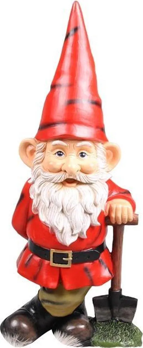 GerichteKeuze Tuinkabouter met schop 60 cm - grappige tuin kabouter | GerichteKeuze Rood