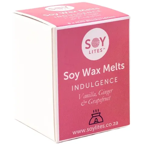 Soylites Soy Wax Melts Indulgence Vanilla Ginger Grapefruit gebroken wit