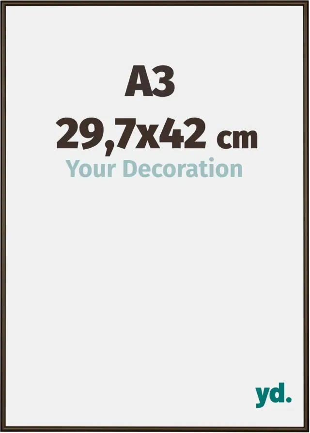 yd. Your Decoration - Fotolijst A3 29,7x42 cm - Aluminium - Walnoot Structuur - New York