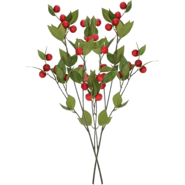 DK design Kunstbloem fruit tak met appels - 2x - 90 cm - rood - Kunst zijdebloemen
